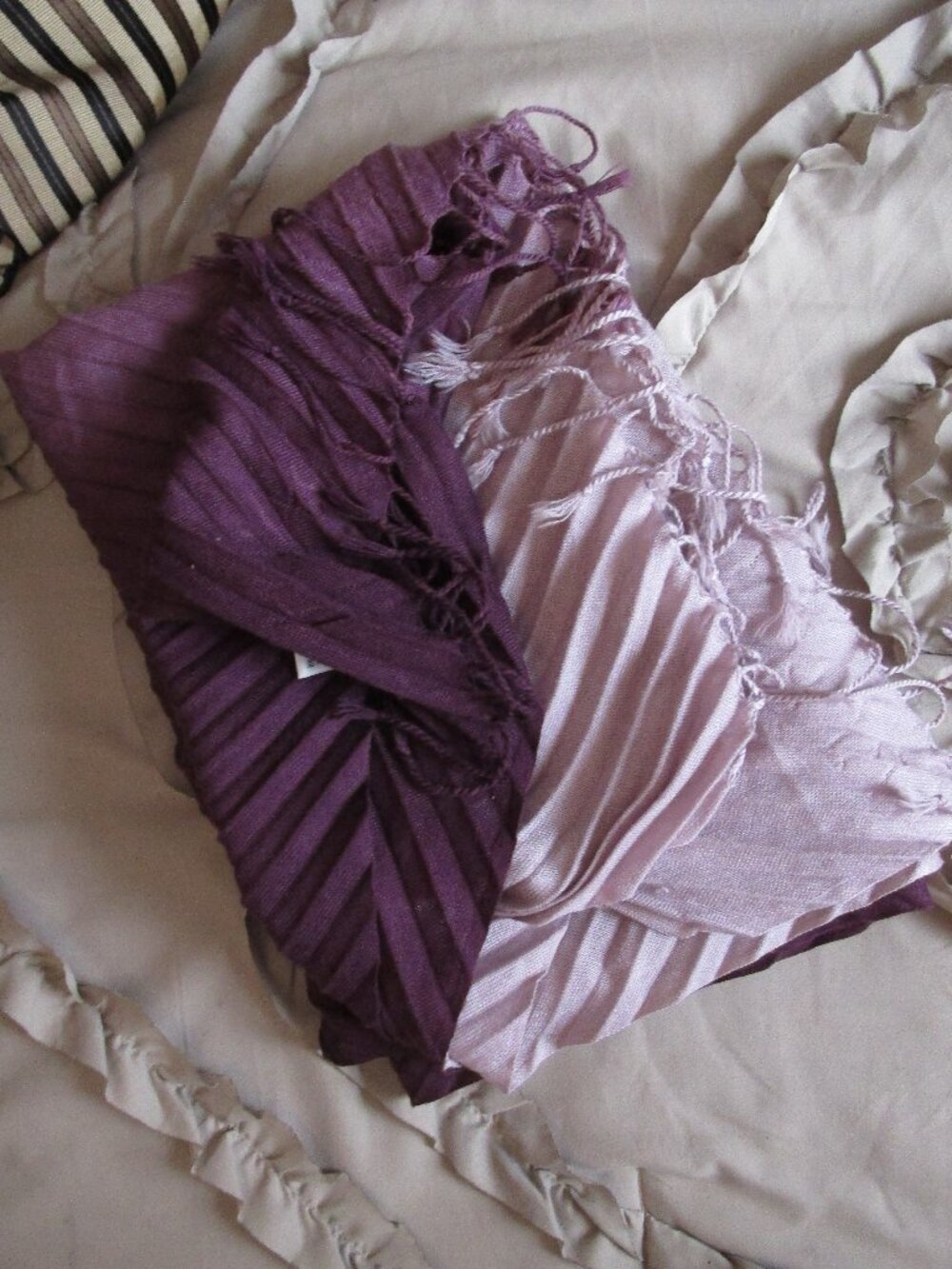 large pleated scarf shawl